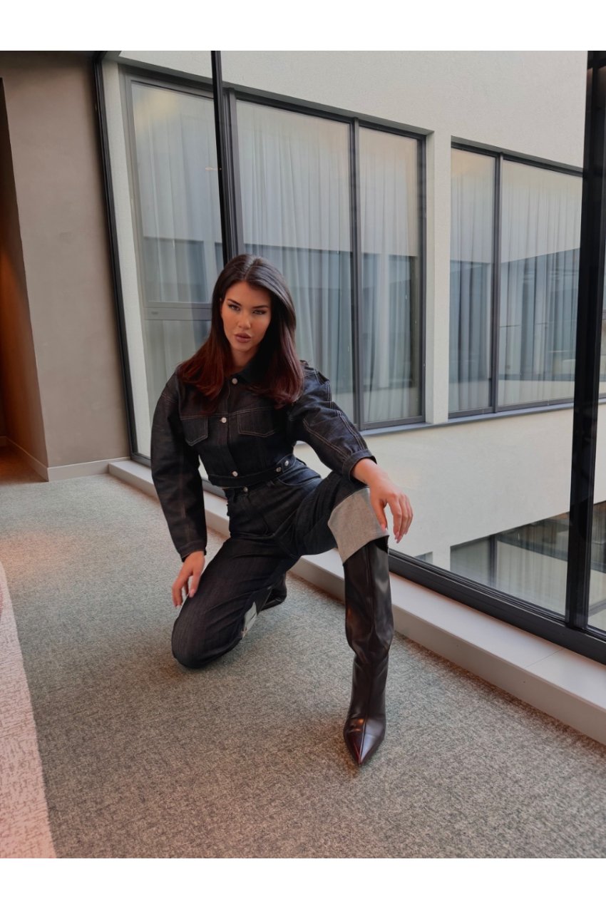 Елегантен сет Деним с късо яке