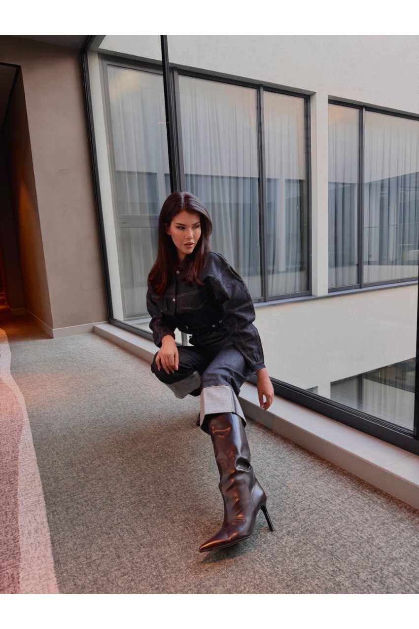 Елегантен сет Деним с късо яке