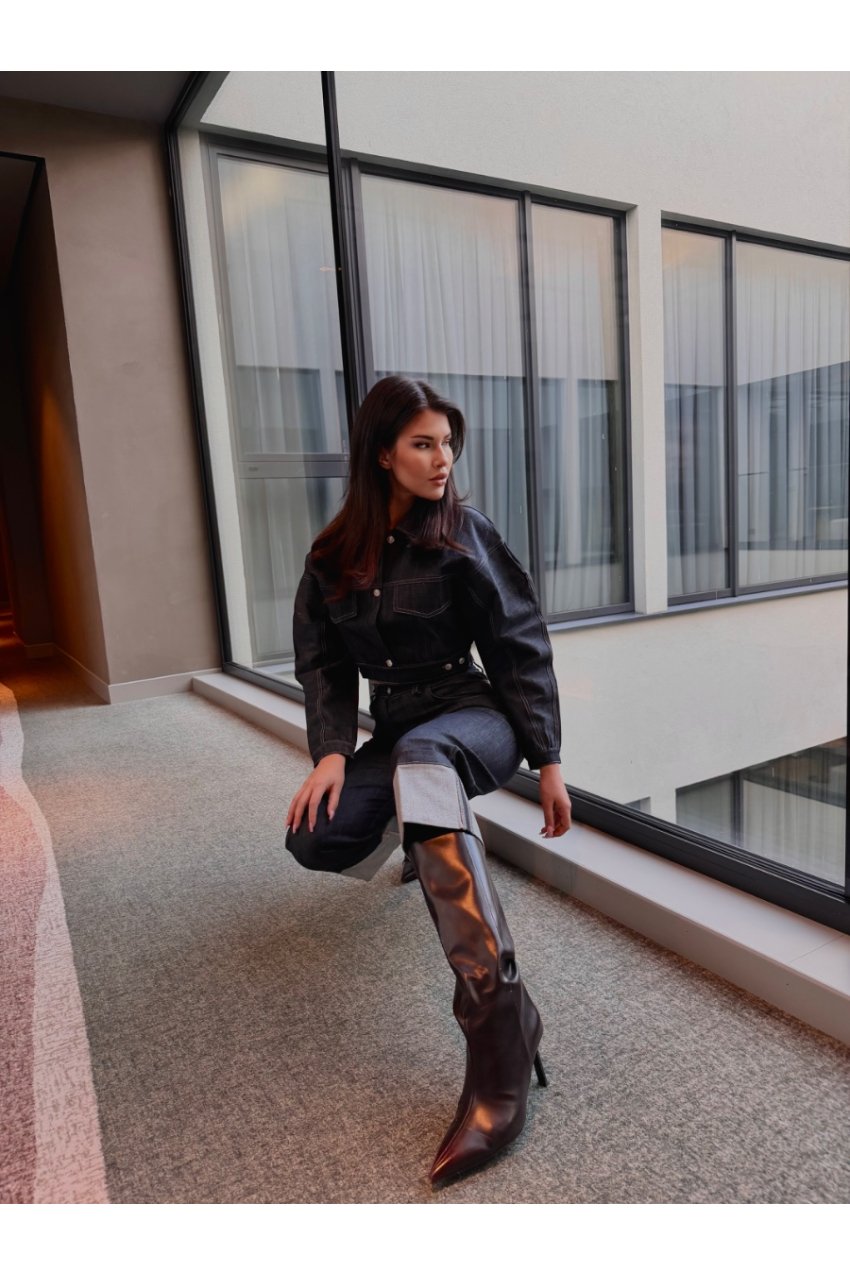 Елегантен сет Деним с късо яке