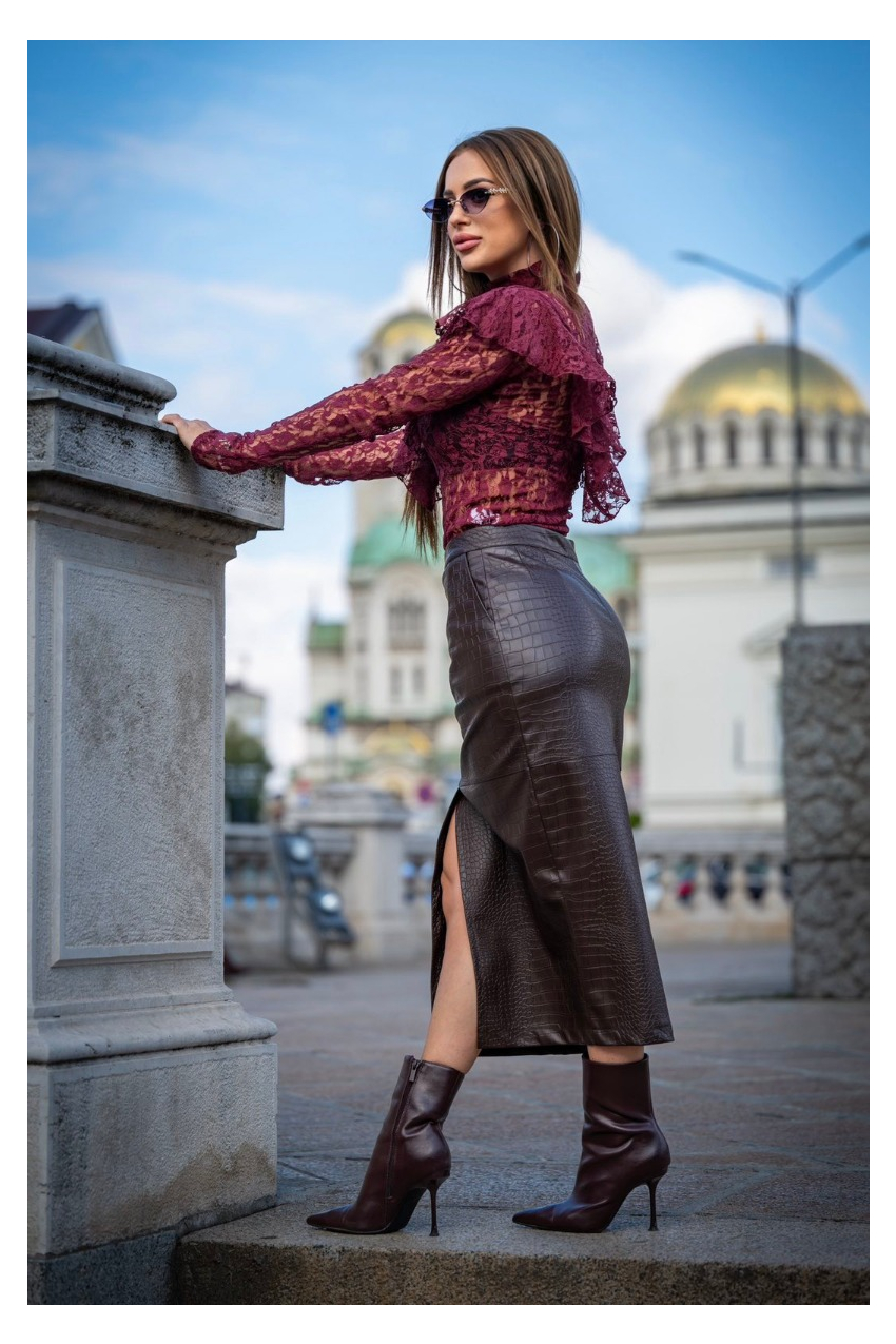 Дантелена блуза Burgundy