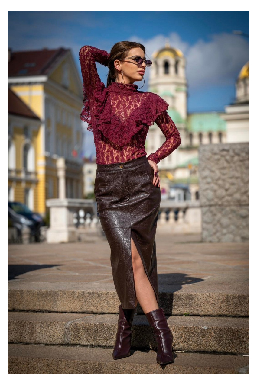 Дантелена блуза Burgundy