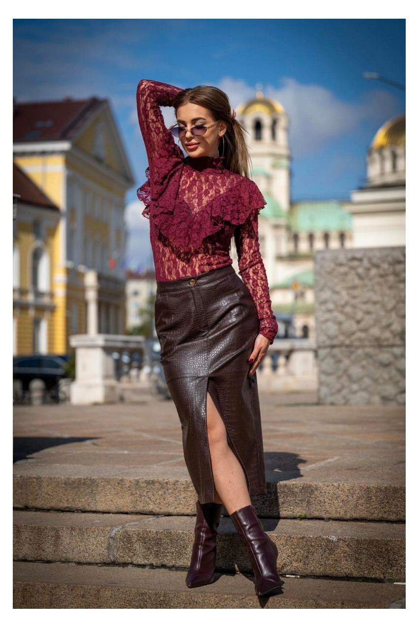 Дантелена блуза Burgundy