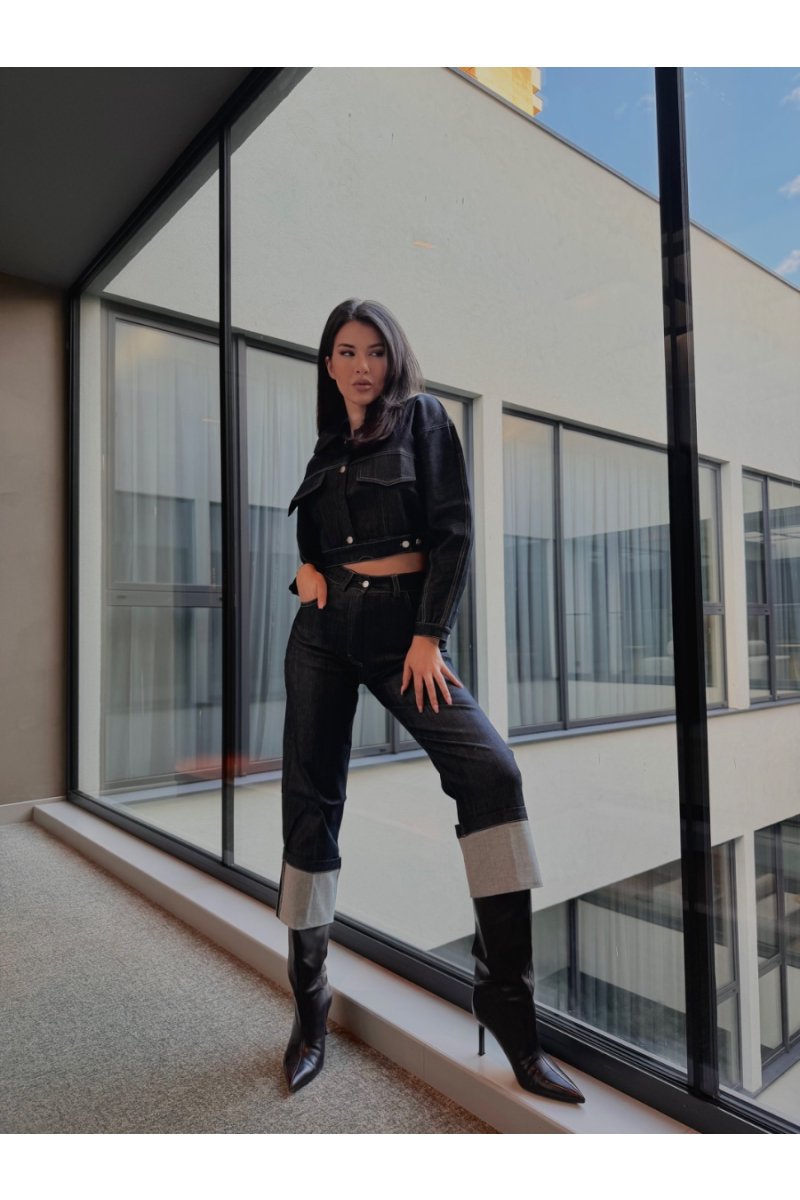 Елегантен сет Деним с късо яке